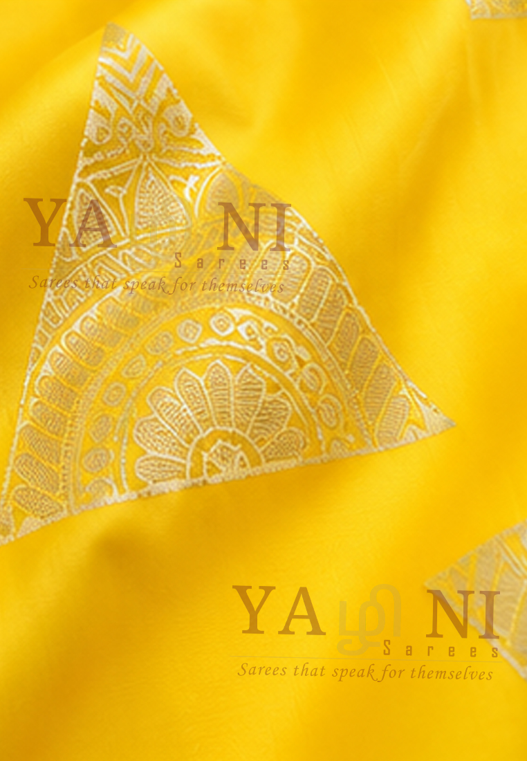 Radiant Yellow & Pink Soft Silk Saree with Silver Zari Weaving - Image 2